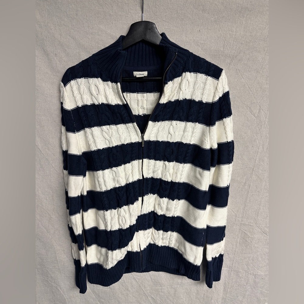 LL bean full zip sweater jacket size women’s large